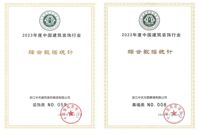 蓝狮在线装饰集团位列2023年度中国建筑装饰企业百强59位、幕墙百强第8位